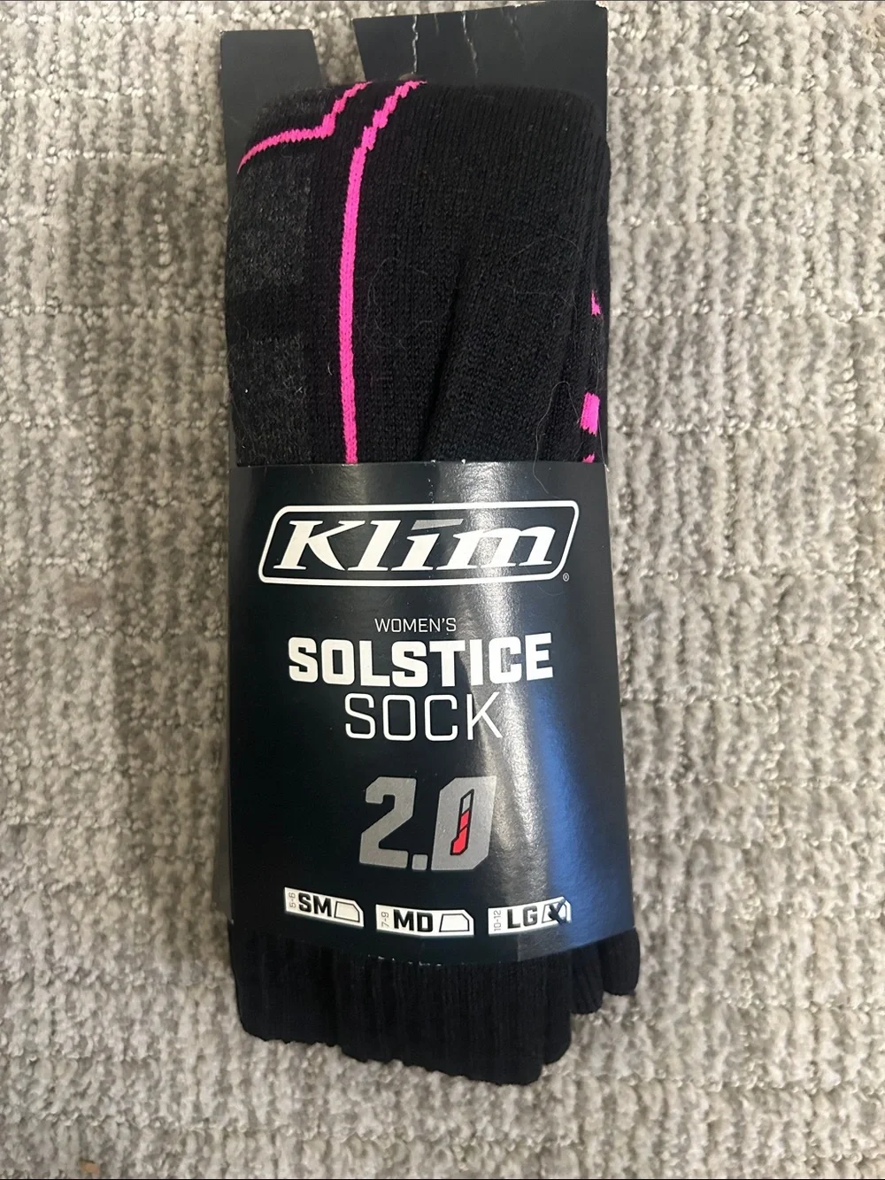 Klim Women's Solstice 2.0 Sock Black and Pink L